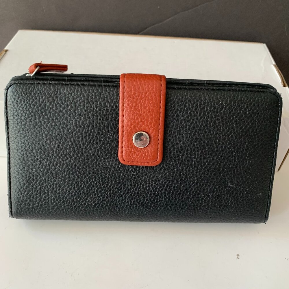 SAFE KEEPER WOMENS BLACK WALLET ZIPPED